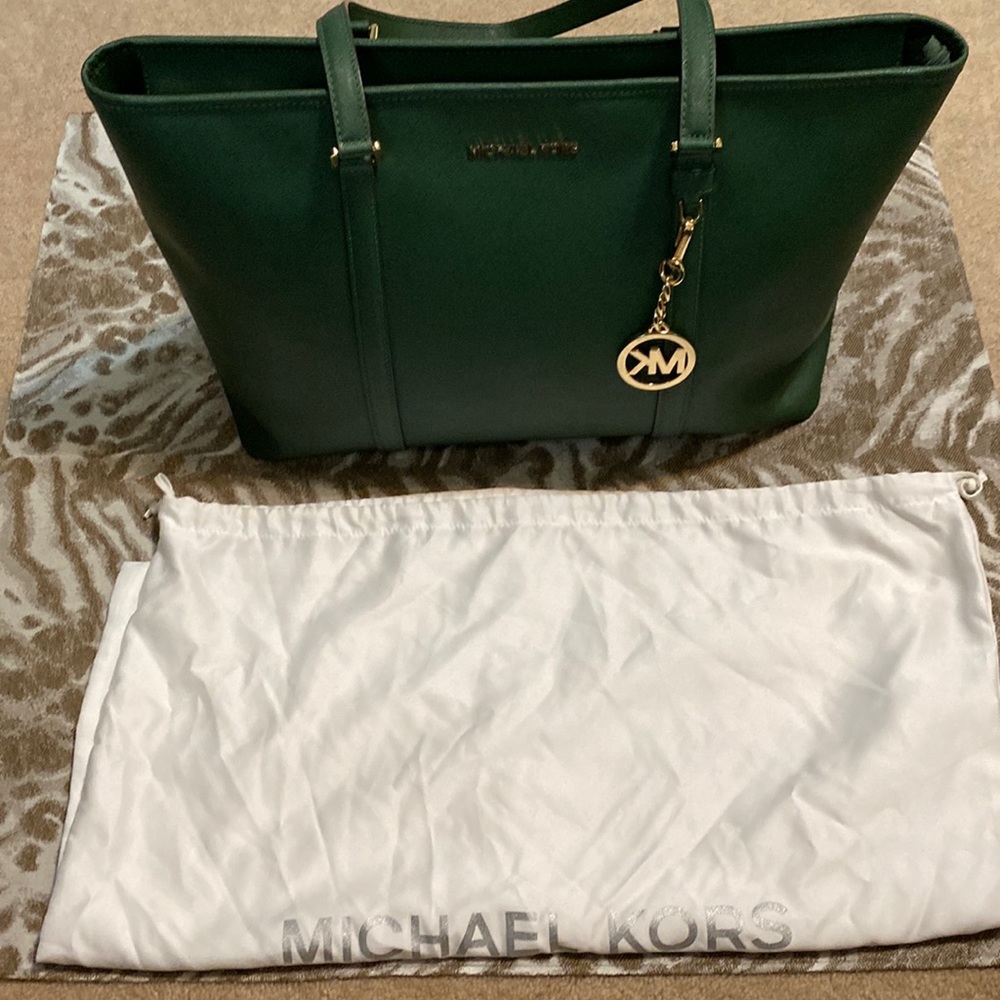 Michael Kors Large Dark Green Tote, Used Twice, Bag, No Trade